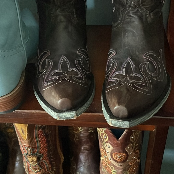 RARE Old Gringo CHIQUIRODA chocolate and purple flower boots - Picture 6 of 7